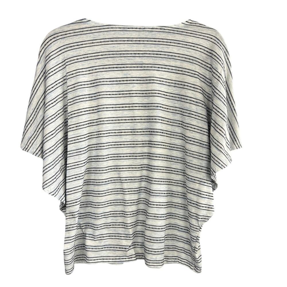 Chicos White Striped Batwing Blouse Size 2 - Picture 5 of 5